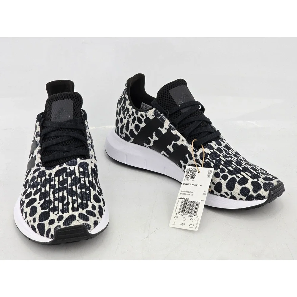 adidas Women’s Black and White Leopard Print Sneakers